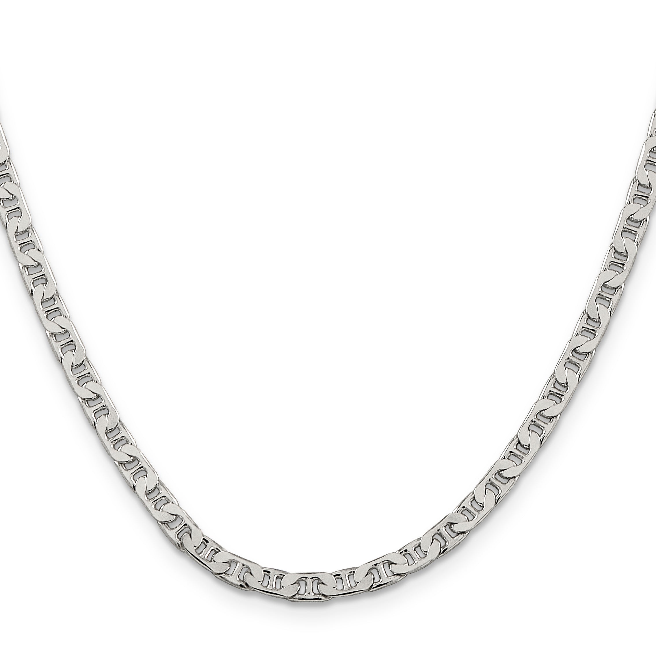 Sophia Jewelers 925 Sterling Silver Men's Flat Anchor Chain Necklace 16 Polished