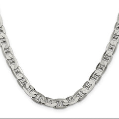 Sophia Jewelers Men's Polished Sterling Silver 925 Flat Anchor Necklace