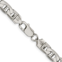 Sophia Jewelers Men's Polished Sterling Silver 925 Flat Anchor Necklace