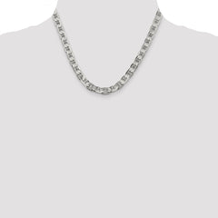 Sophia Jewelers Men's Polished Sterling Silver 925 Flat Anchor Necklace