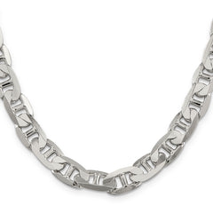 Sophia Jewelers Sterling Silver Anchor Necklace with Polished 9.5mm Chain