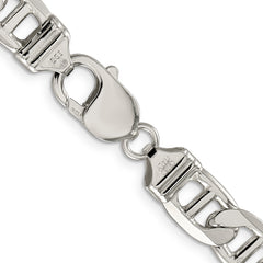 Sophia Jewelers Sterling Silver Anchor Necklace with Polished 9.5mm Chain