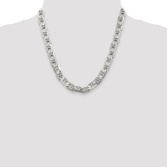 Sophia Jewelers Sterling Silver Anchor Necklace with Polished 9.5mm Chain