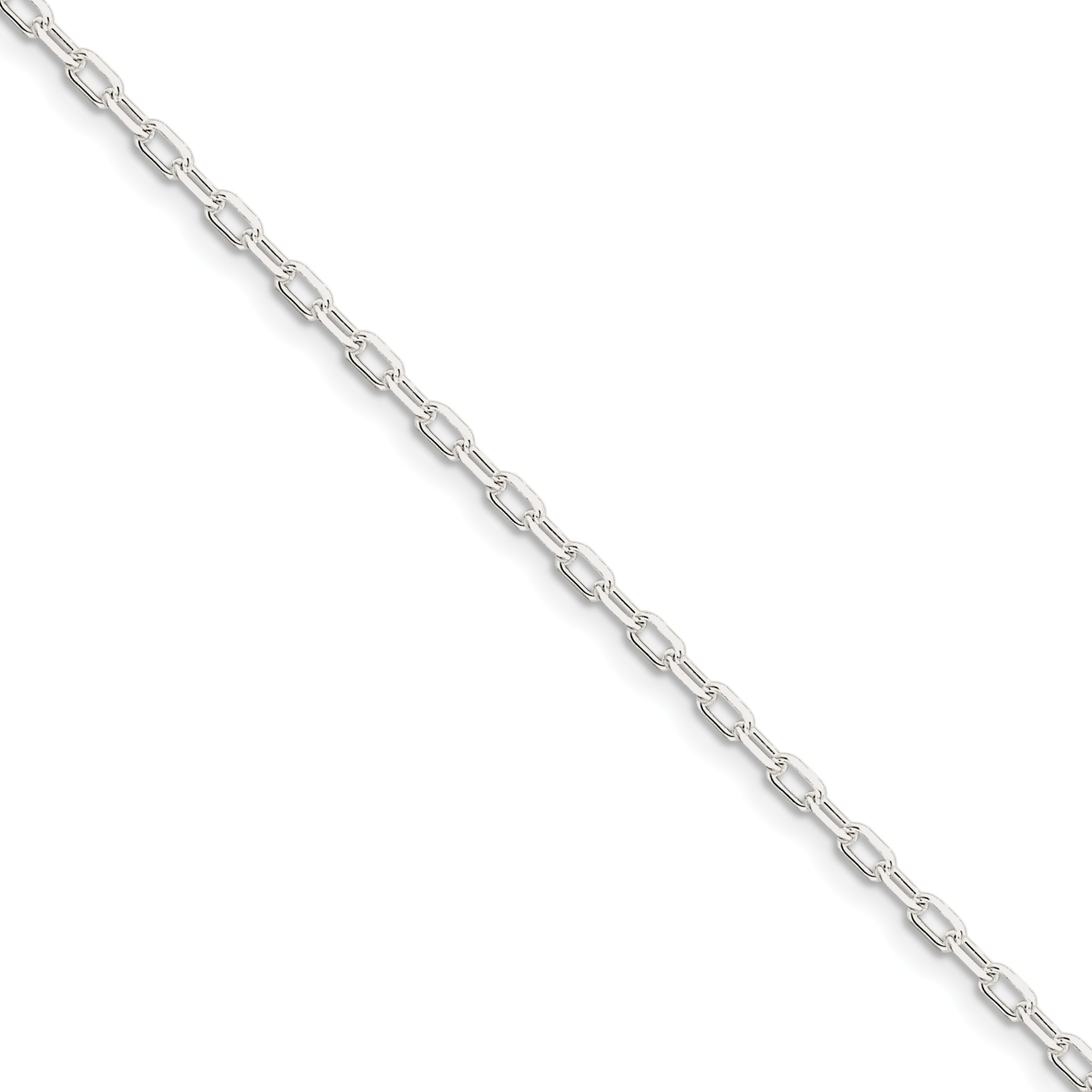 Sterling Silver 2.90mm Fancy Diamond-cut Open Link Cable Chain