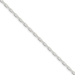 Sterling Silver 2.90mm Fancy Diamond-cut Open Link Cable Chain