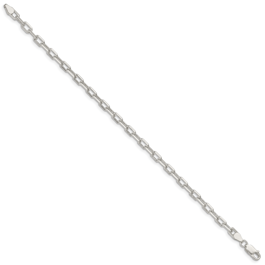 Sterling Silver 4.3mm Diamond-cut Long Link Cable Chain