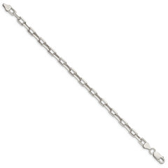 Sterling Silver 5.5mm Diamond-cut Long Link Cable Chain