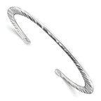 Sterling Silver Polished Hammered Open Bangle