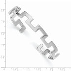 Sterling Silver 925 Cuff Bangle with Rhodium Polish Elegant Design