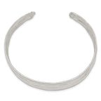 Sophia Jewelers Sterling Silver Hammered Cuff Bracelet with Rhodium Finish