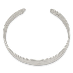 Sophia Jewelers Sterling Silver Hammered Cuff Bracelet with Rhodium Finish - 7.5