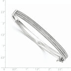 Sophia Jewelers Polished Sterling Silver Glitter Hinged Bangle Bracelet