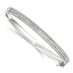 Sterling Silver with Glitter Hinged Bangle