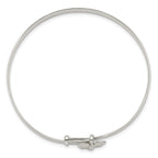 Sterling Silver Polished/Antiqued Butterfly 4mm Adjustable Children's Bangl