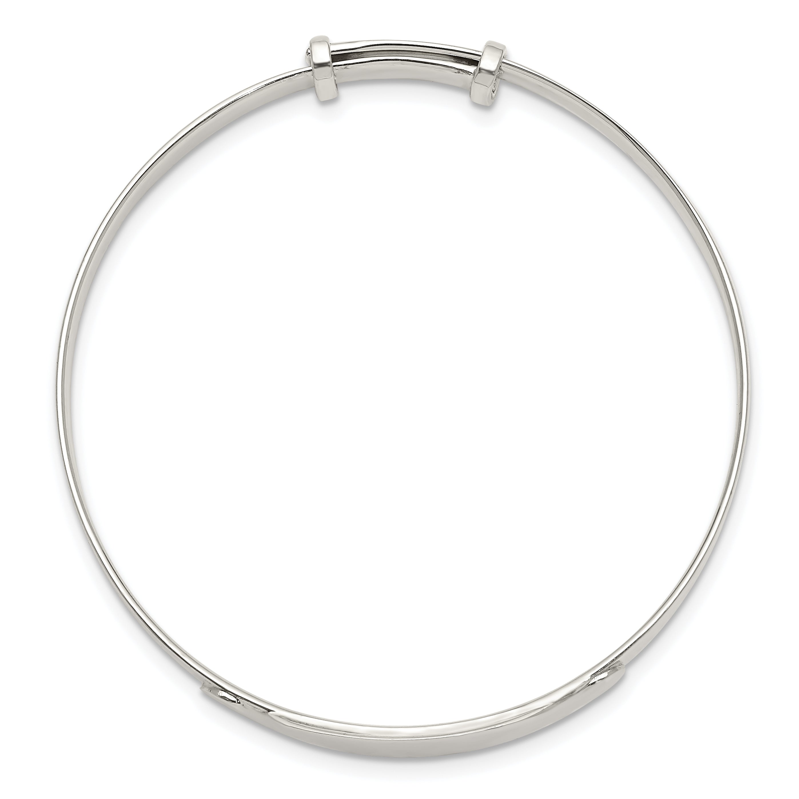 Sterling Silver Polished Adjustable ID Baby Bangle Bracelet Secondary image