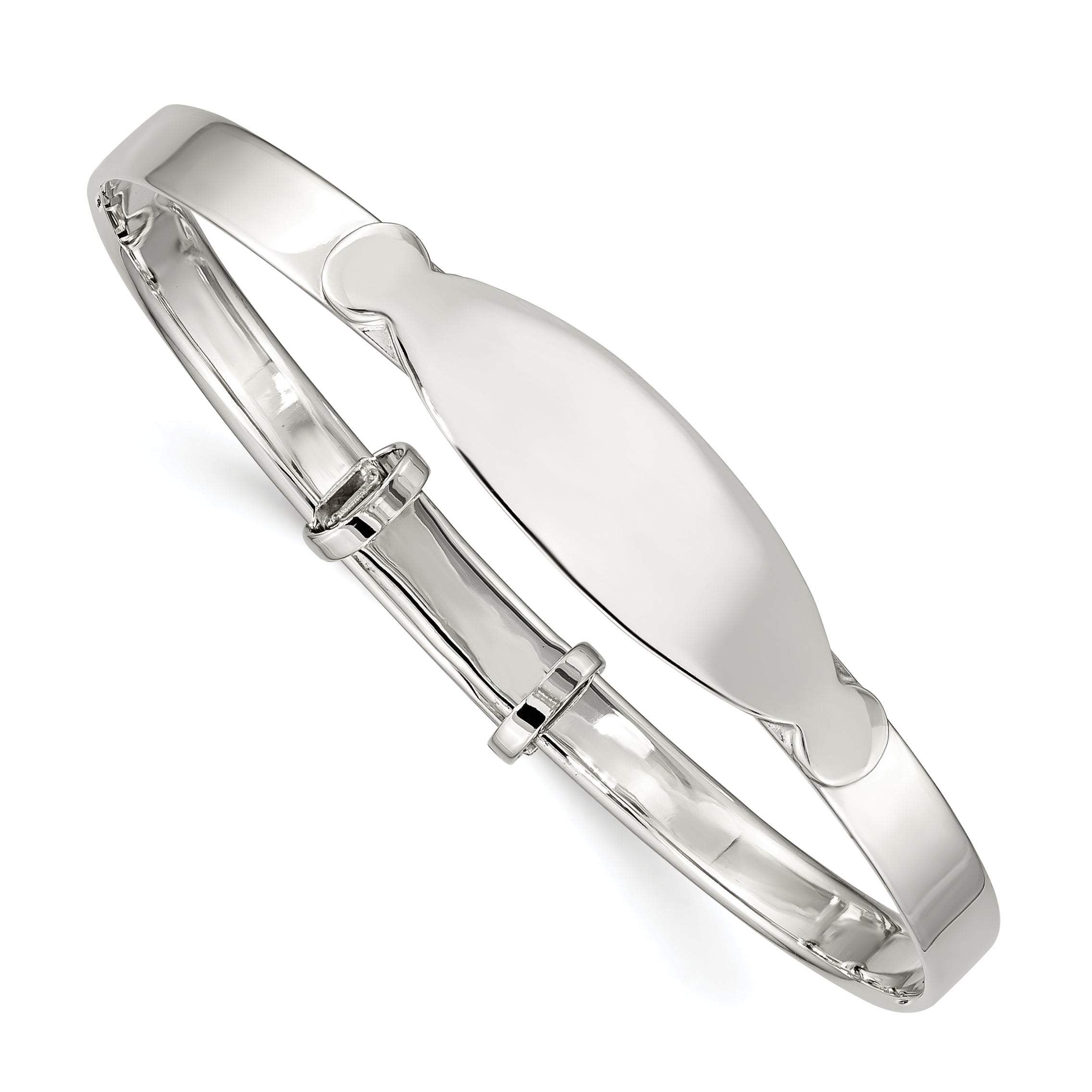 Sterling Silver Polished Adjustable ID Baby Bangle Bracelet Main image