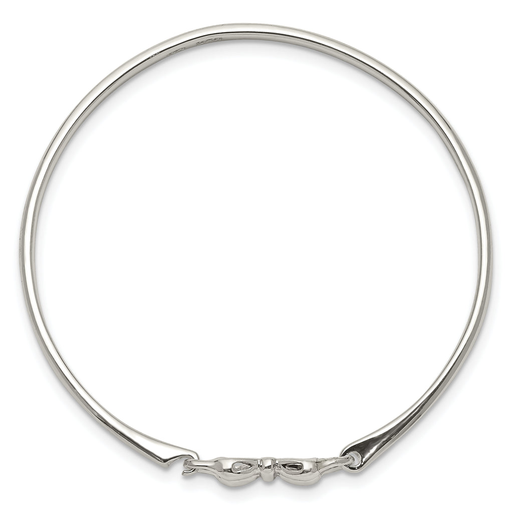 Sterling Silver 925 Girls' Bow Bangle with Polished Finish by Sophia Jewelers