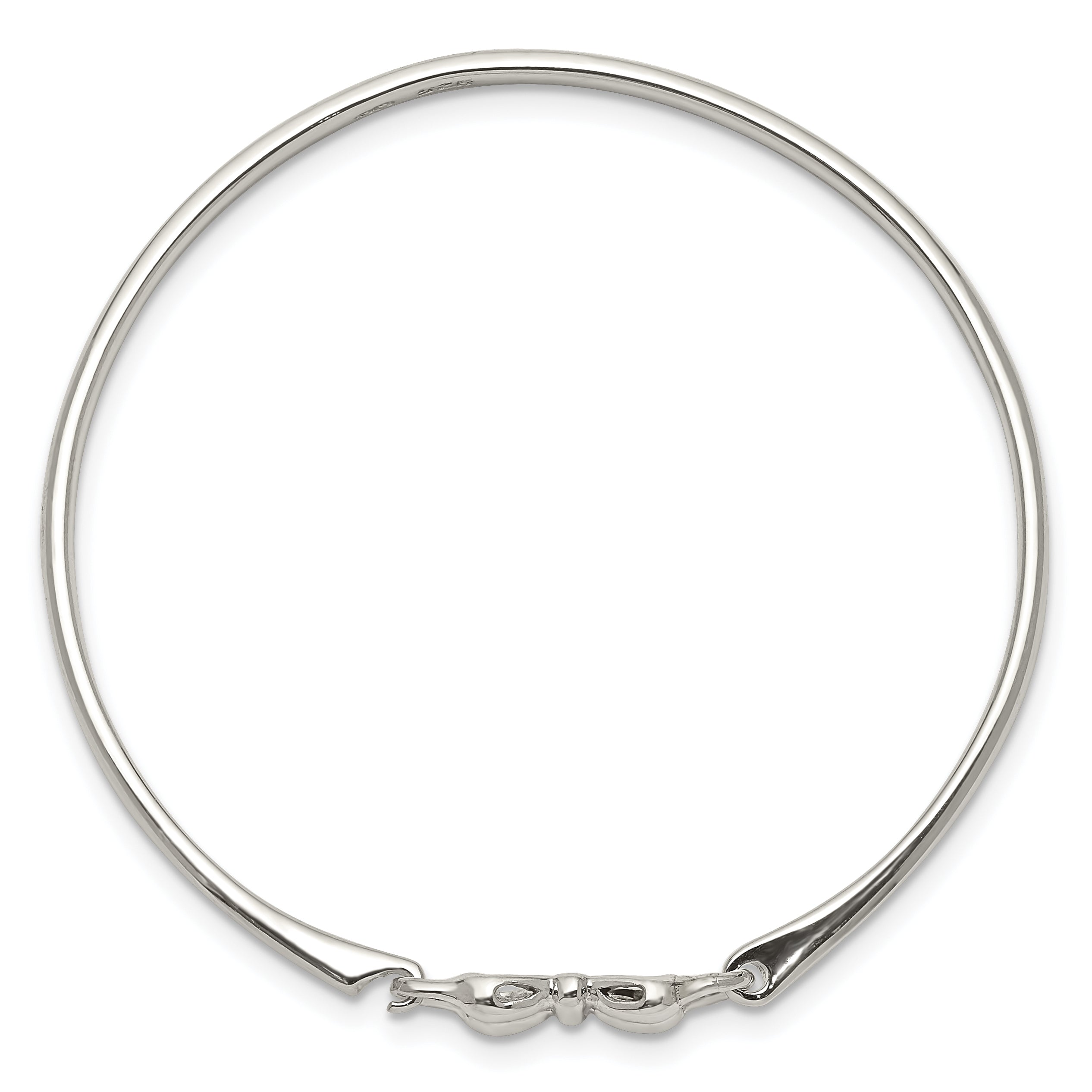 Sterling Silver 925 Girls' Bow Bangle with Polished Finish by Sophia Jewelers
