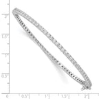 Sophia Jewelers Sterling Silver CZ Bangle with Polished Rhodium Finish