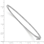 Sterling Silver 925 Rhodium-Plated CZ Bangle Bracelet with Hinged Design