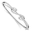 Sterling Shimmer Sterling Silver Rhodium-plated 83 Stone CZ Hinged Bangle Bracelet