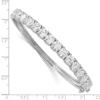 Sophia Jewelers Sterling Silver CZ Hinged Bangle with Rhodium Polish