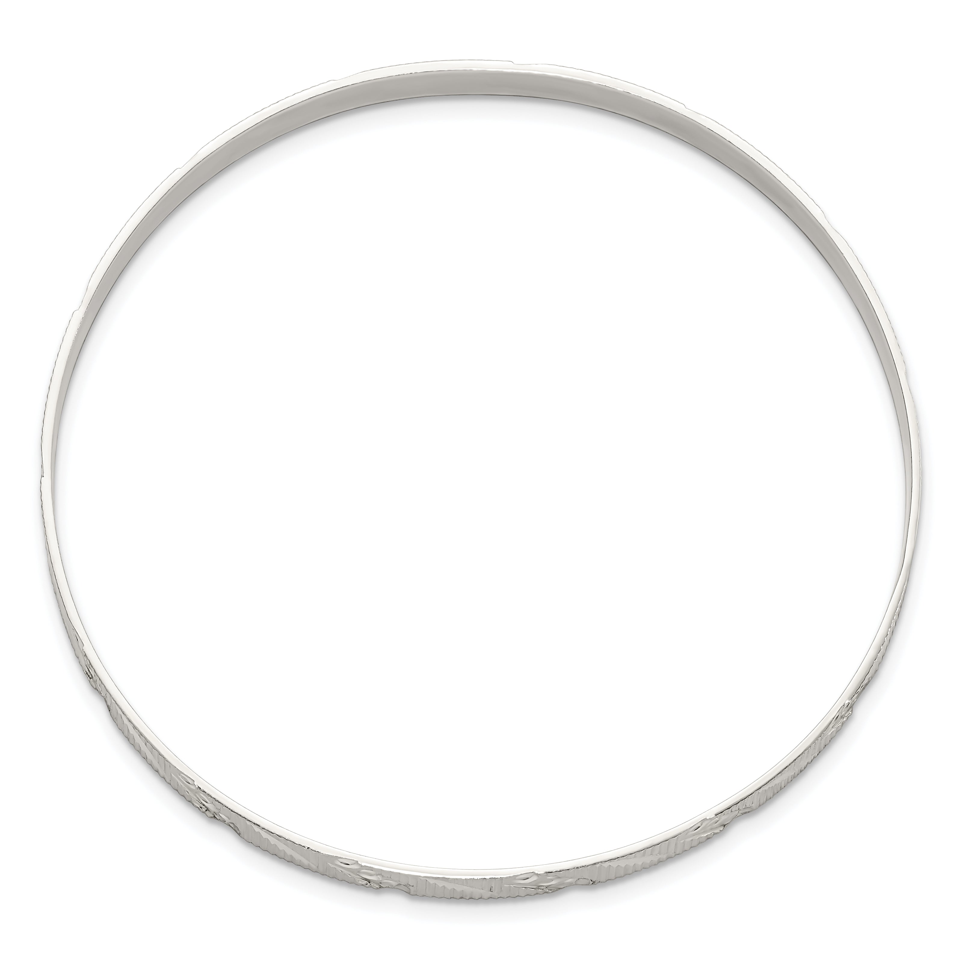 Sterling Silver 5mm Diamond Cut Slip-on Bangle Secondary image