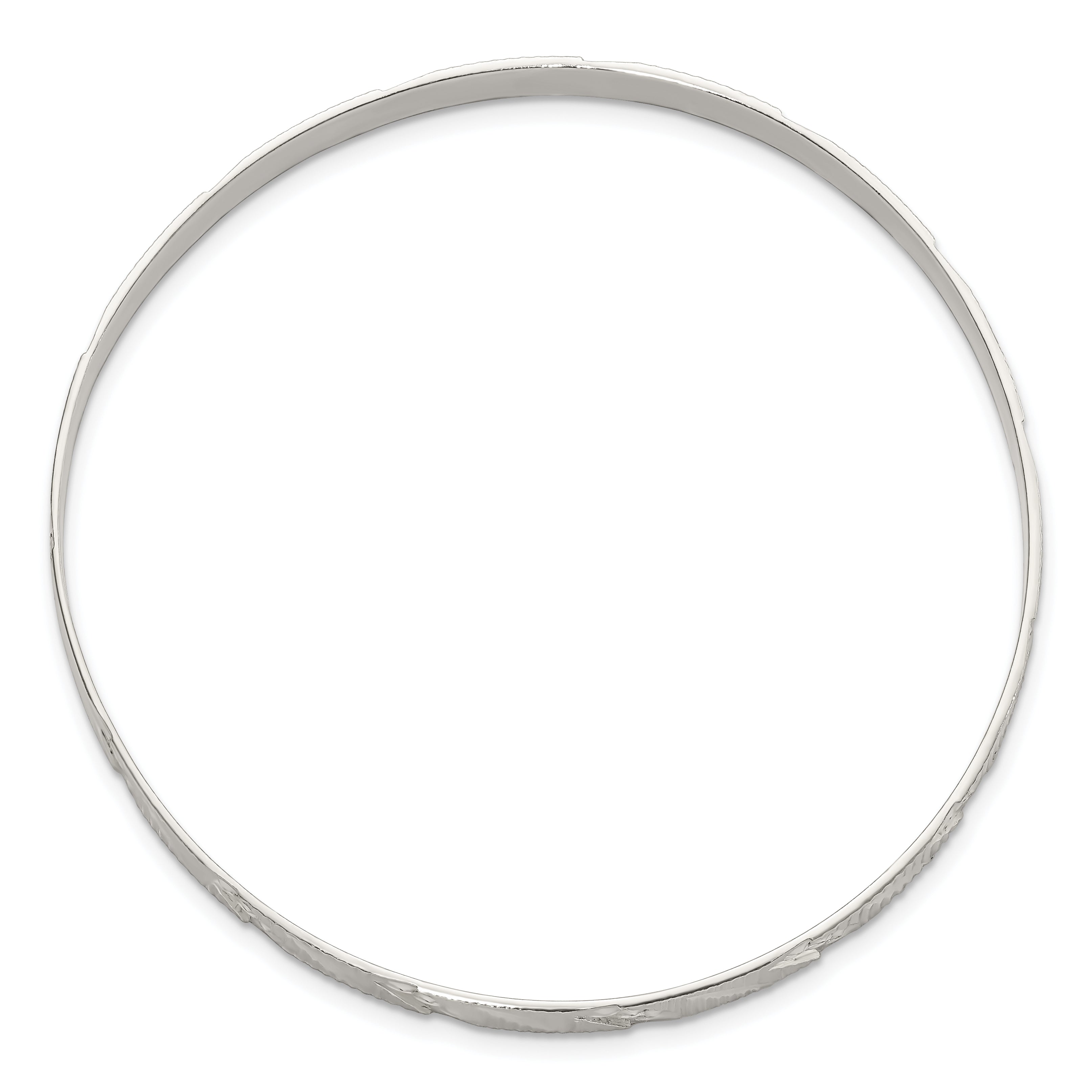 Sterling Silver 5mm Diamond Cut Slip-on Bangle Secondary image