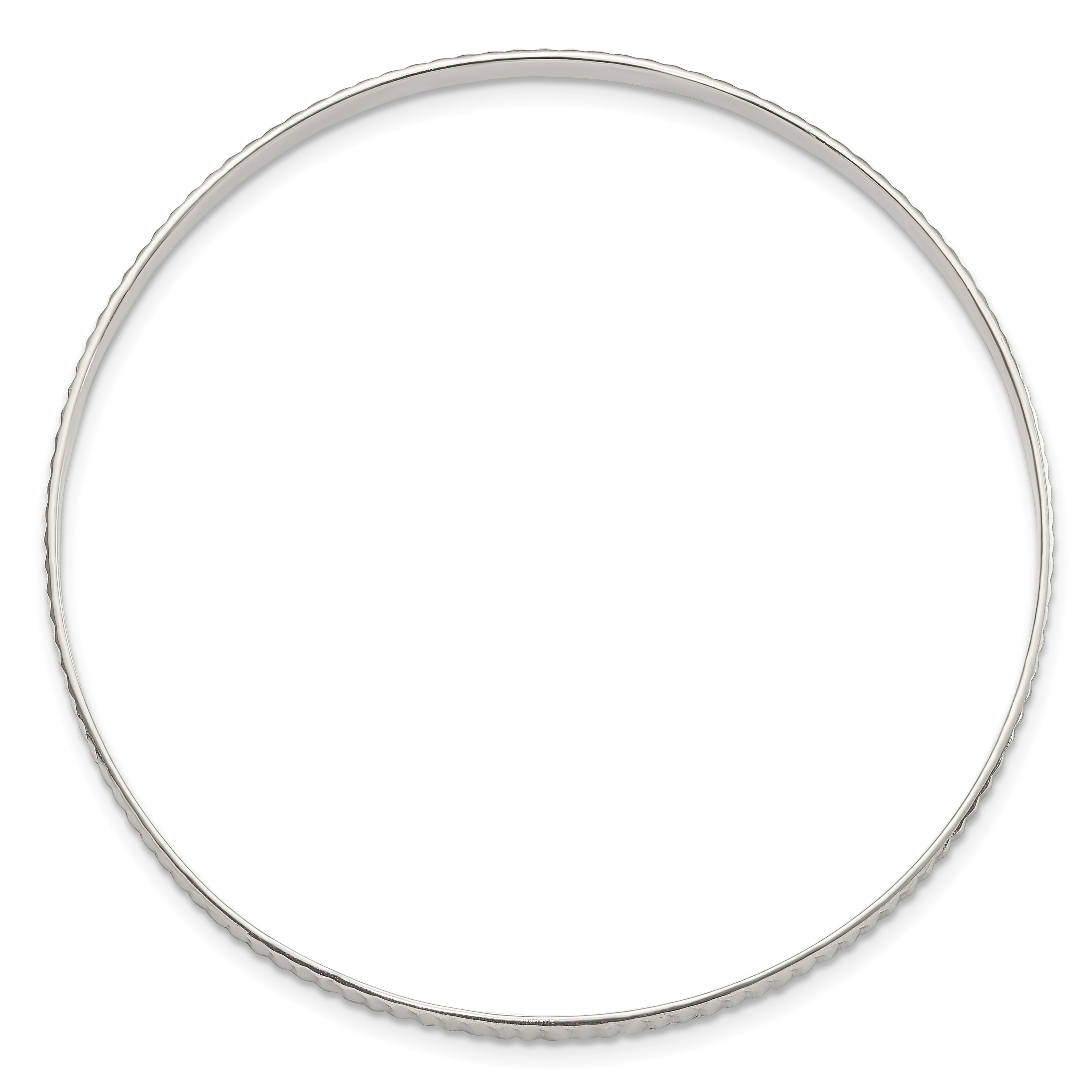 Sterling Silver Diamond Cut Slip-on Bangle Secondary image
