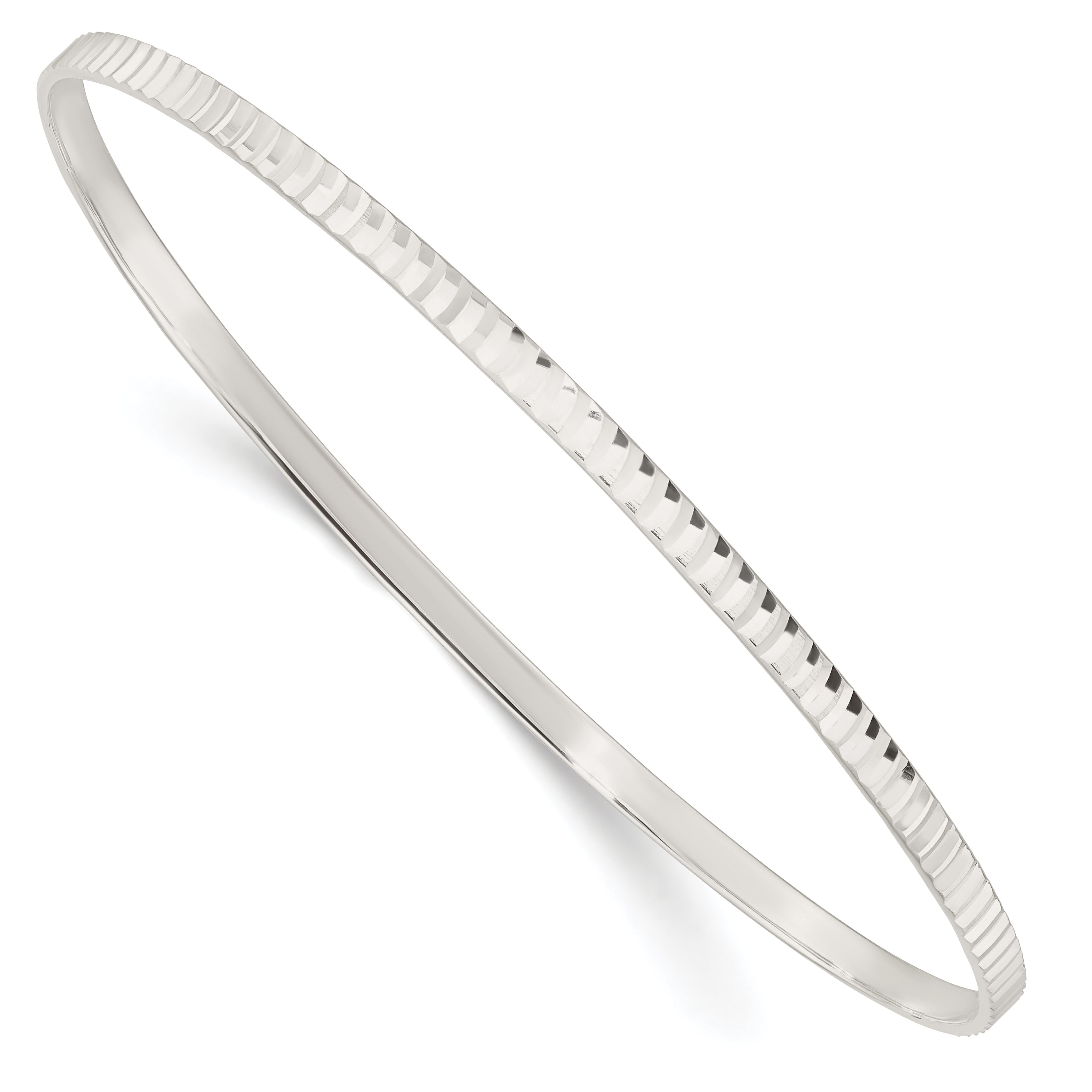 Sterling Silver Diamond Cut Slip-on Bangle Main image