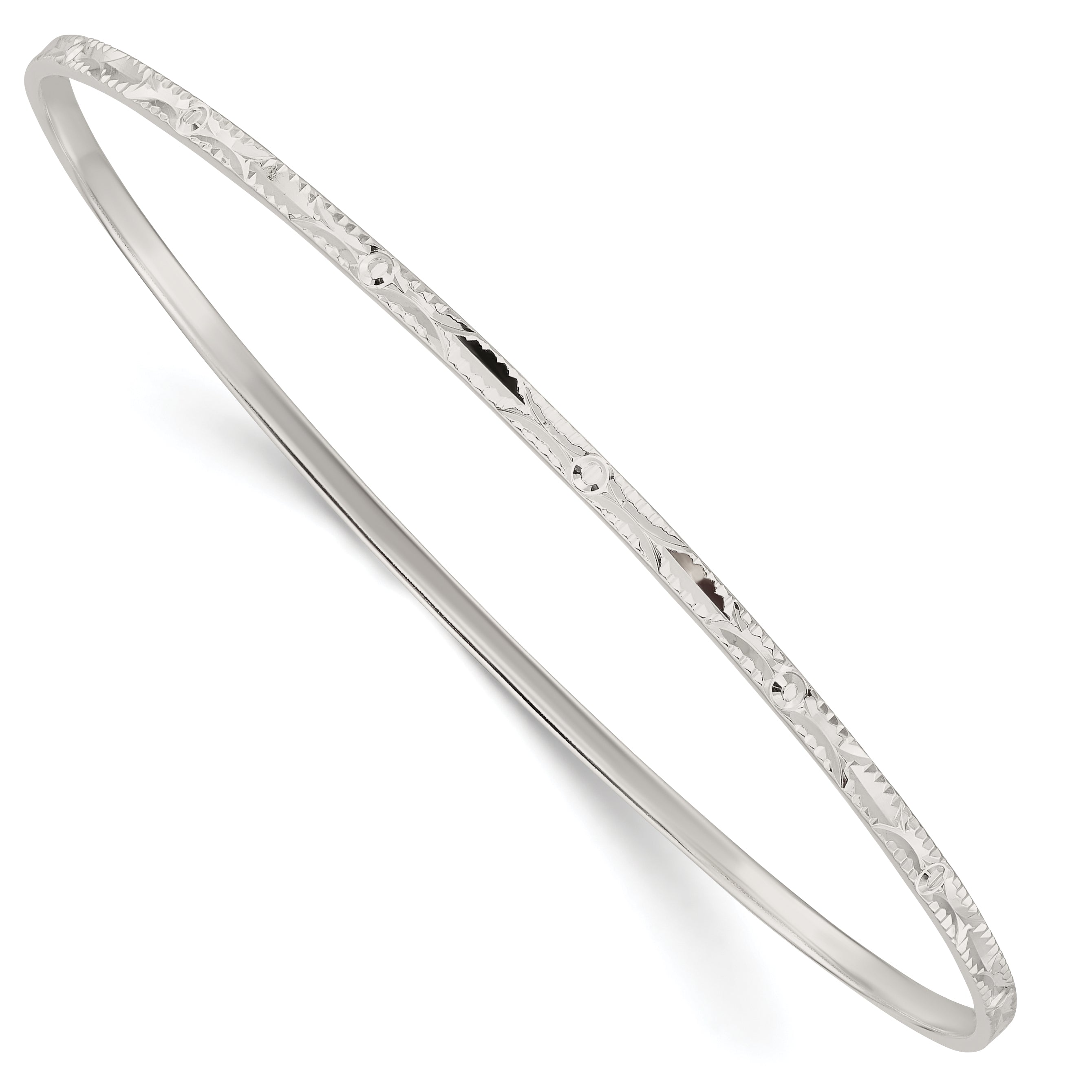 Sterling Silver Diamond Cut Slip-on Bangle Main image