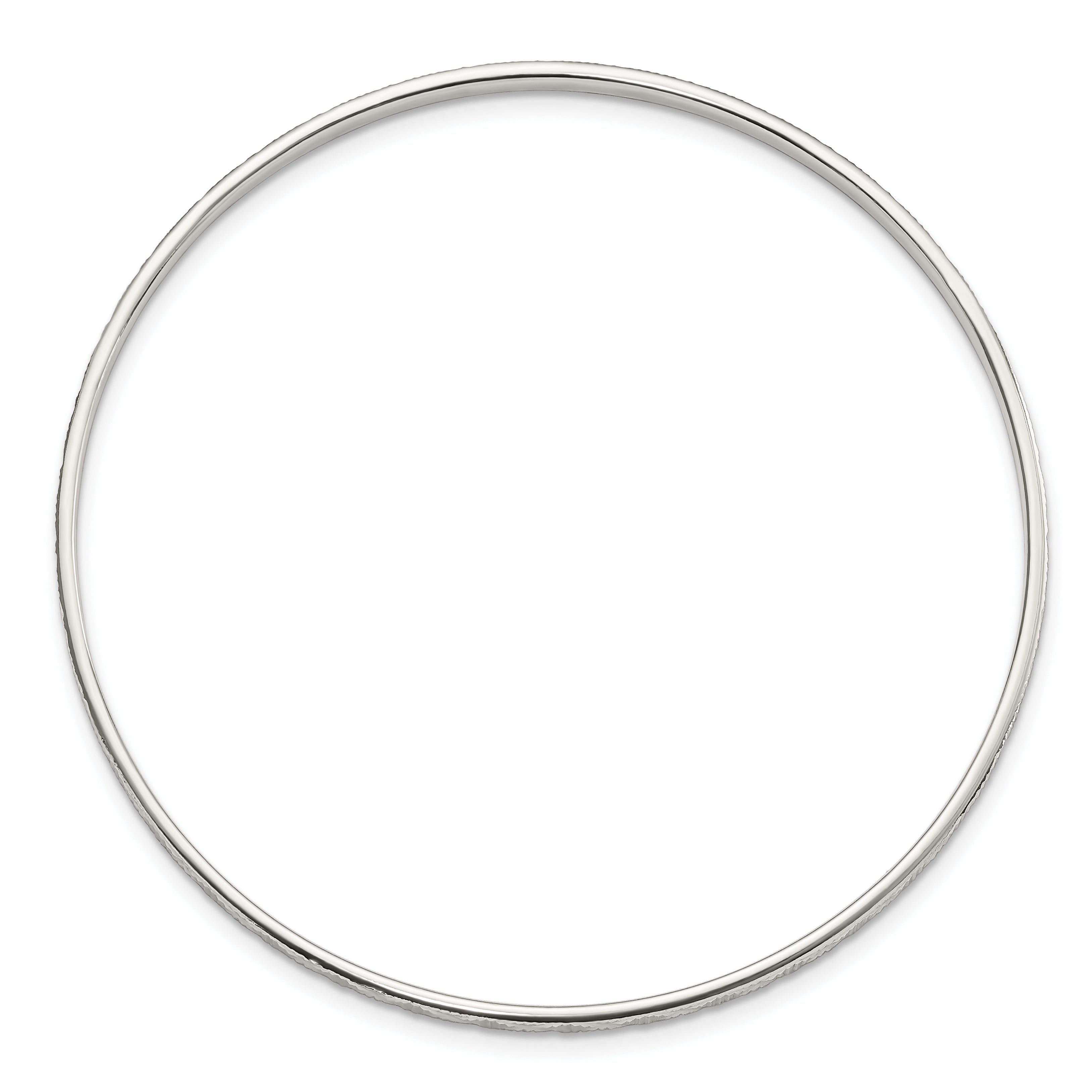 Sterling Silver Diamond Cut Slip-on Bangle Secondary image