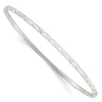 Sterling Silver Diamond Cut Slip-on Bangle