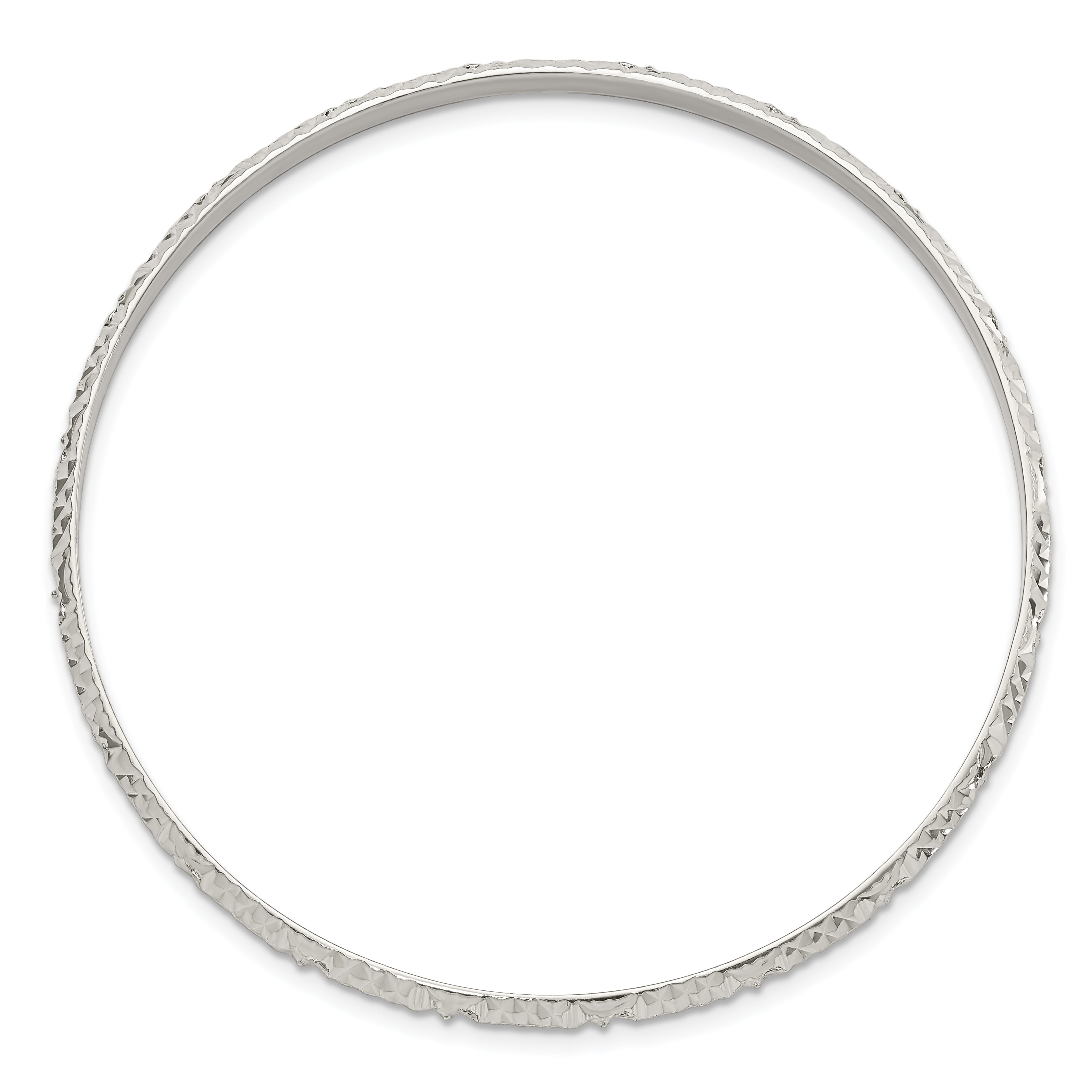 Sterling Silver Diamond Cut Slip-on Bangle Secondary image