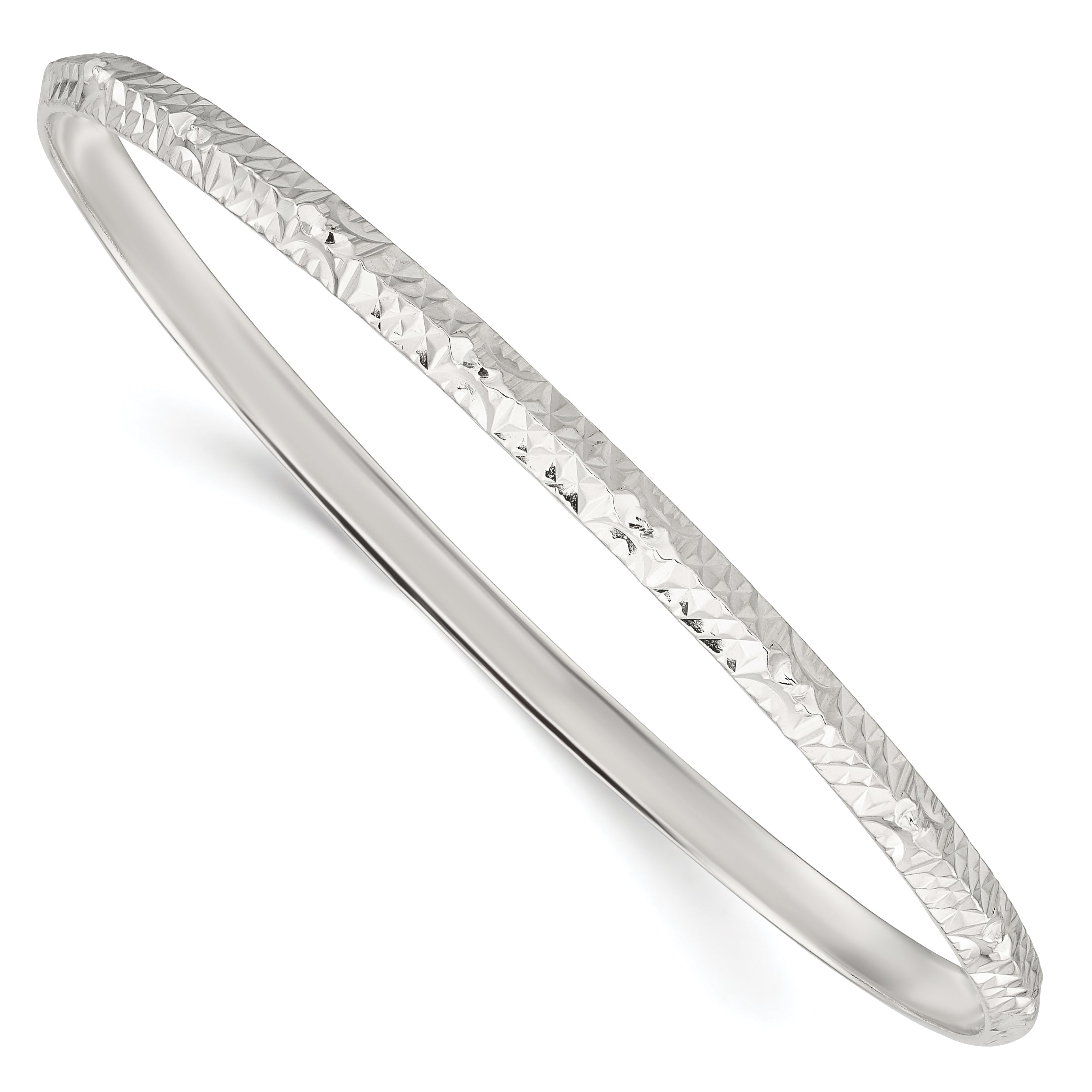 Sterling Silver Diamond Cut Slip-on Bangle Main image