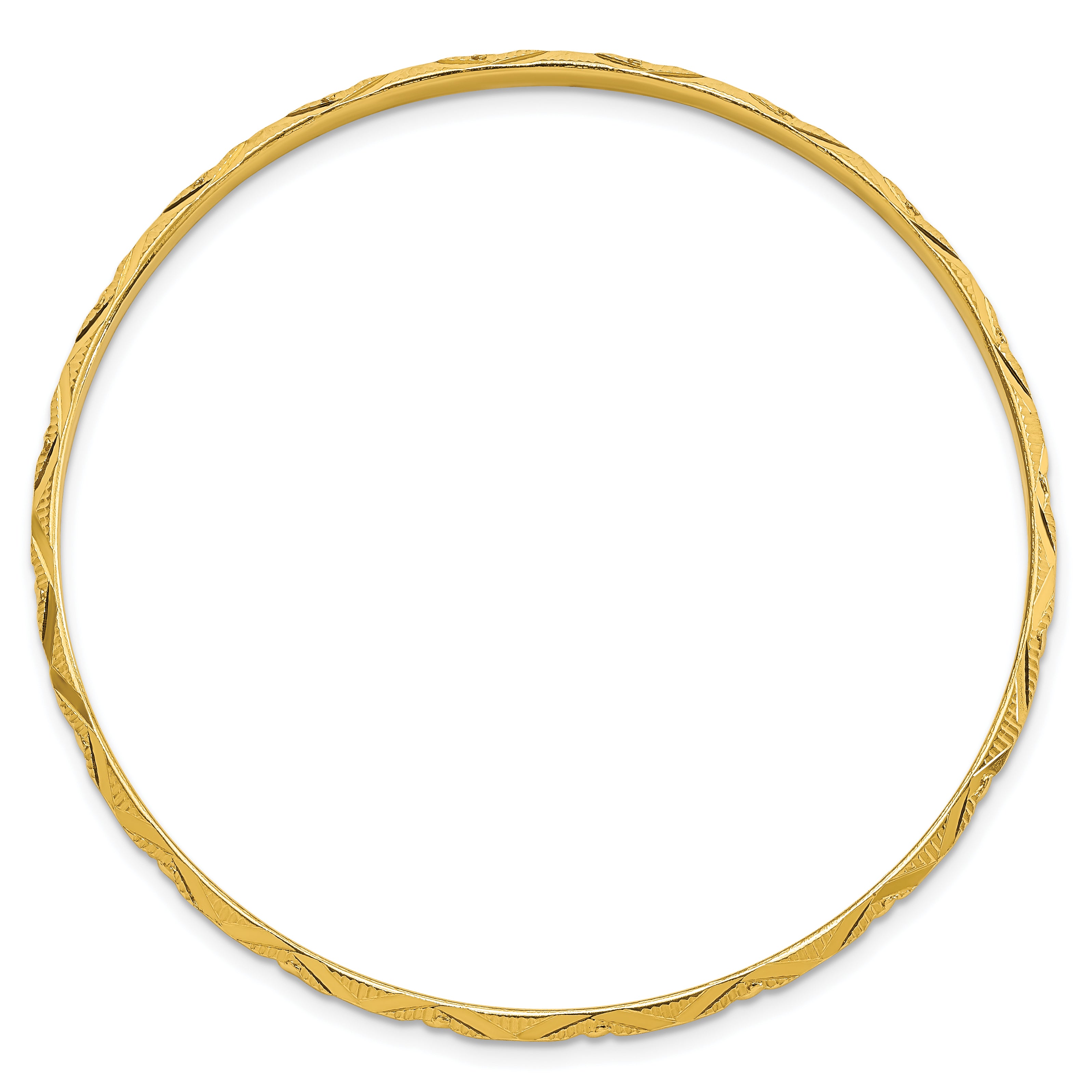 Sterling Silver Gold-tone Diamond Cut Slip-on Bangle Secondary image