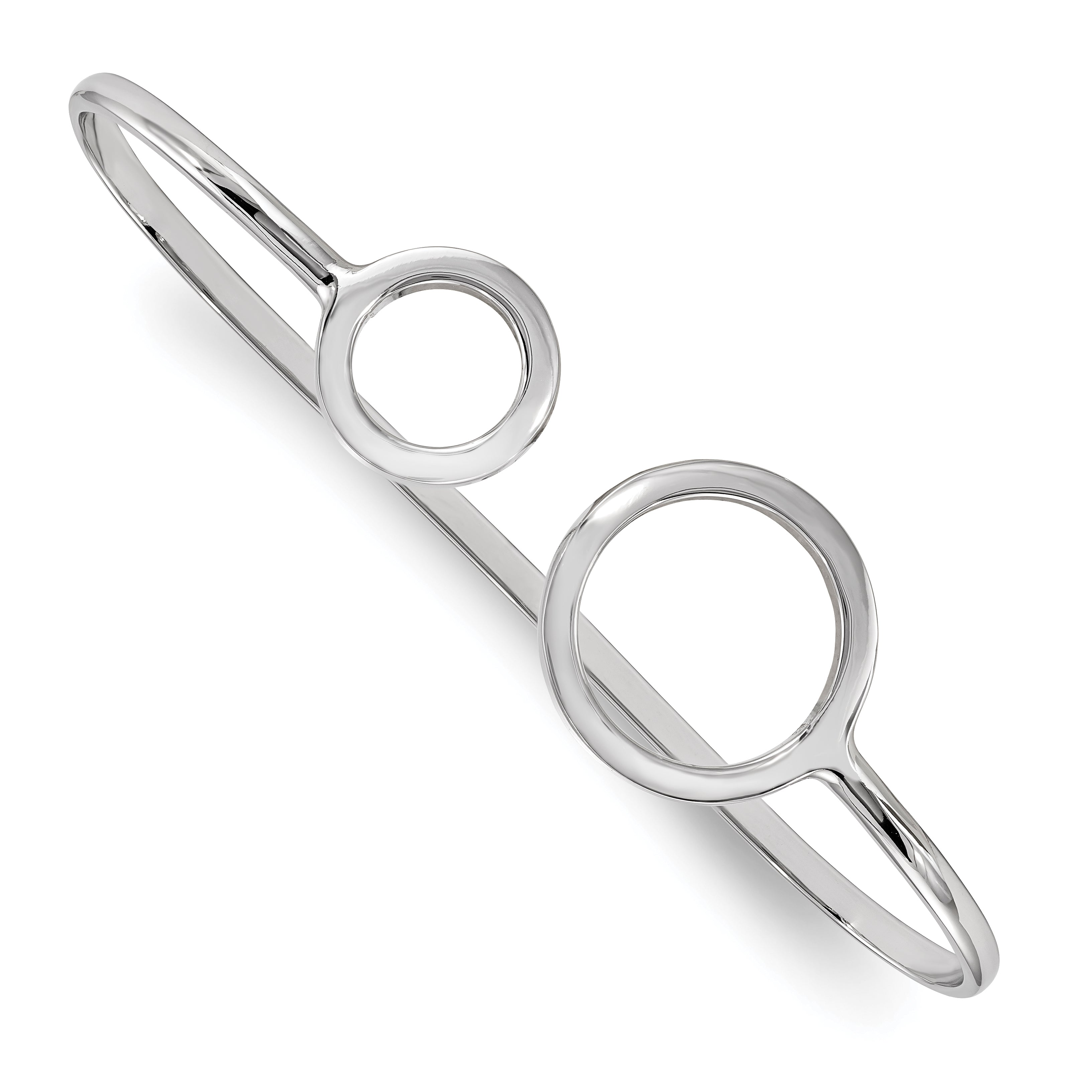 Sterling Silver Rhodium-plated Polished Circles Palm Bangle Main image