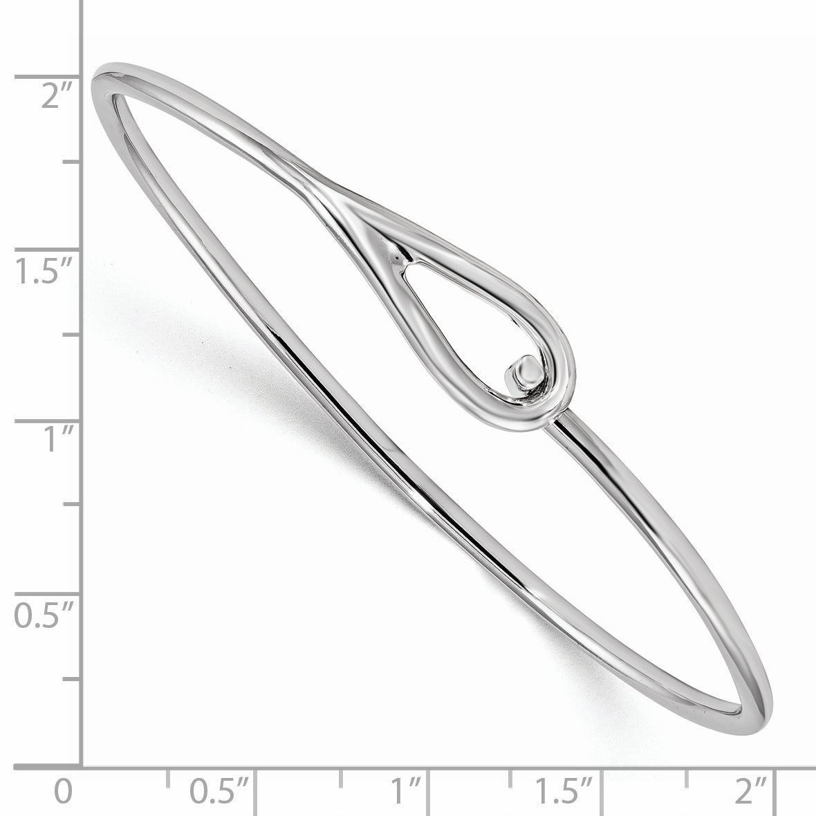 Sterling Silver Polished Bangle with Rhodium Finish Elegant Women's Jewelry