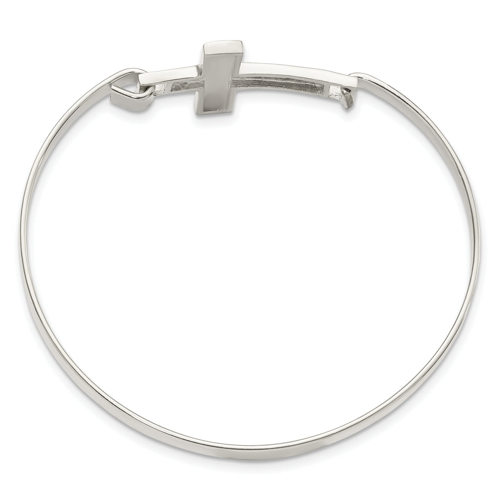 Sophia Jewelers Sterling Silver 925 Polished CroSterling Silver Bangle Elegant Handmade Design