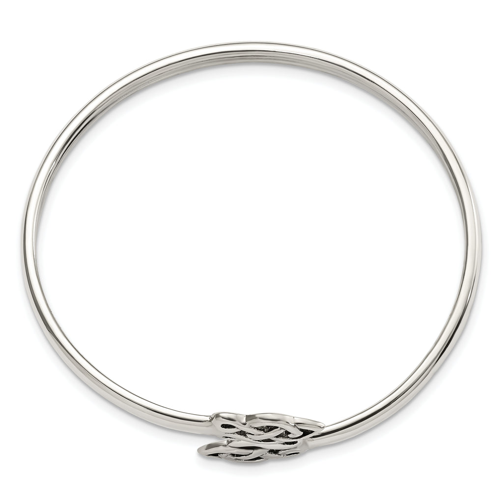 Sophia Jewelers 925 Sterling Silver Celtic Flexible Bangle for Women