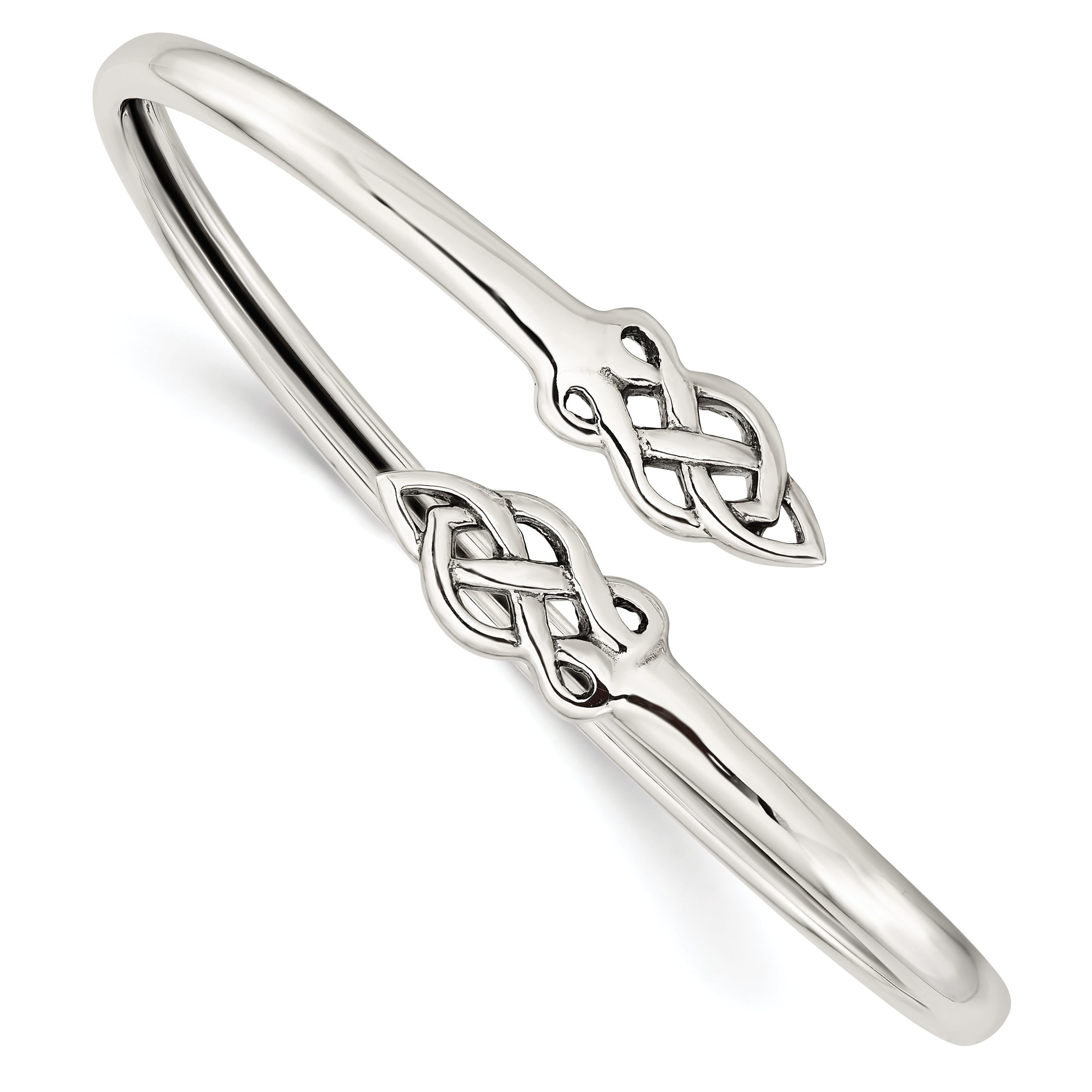 Sterling Silver Celtic Flexible Bangle Bracelet Main image