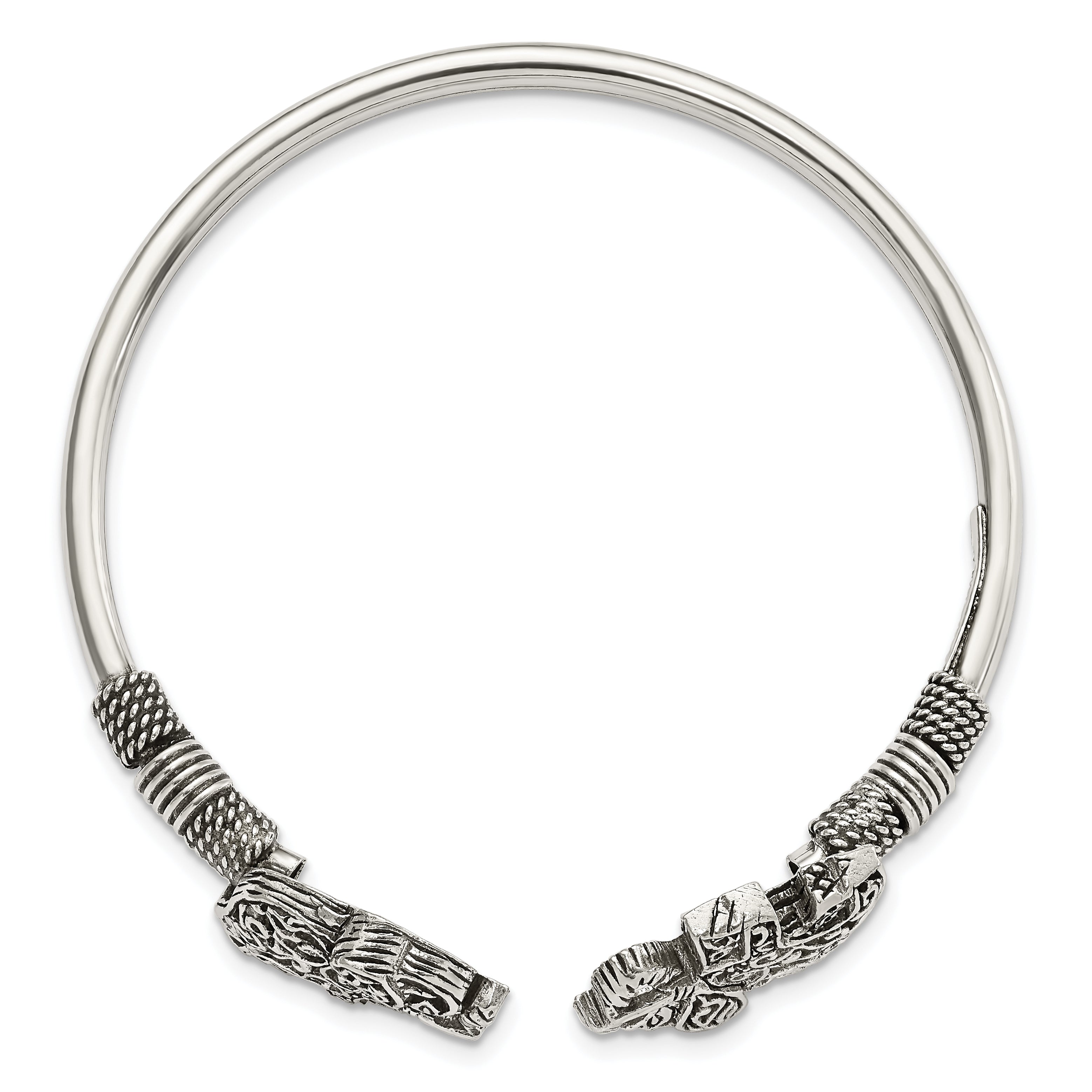 Sterling Silver 925 Flexible Elephant Filigree Cuff for Women Secondary image