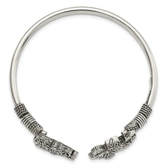 Sterling Silver 925 Flexible Elephant Filigree Cuff for Women