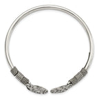 Sterling Silver 925 Flexible Tree Cuff Bracelet with Polished Antiqued Finish