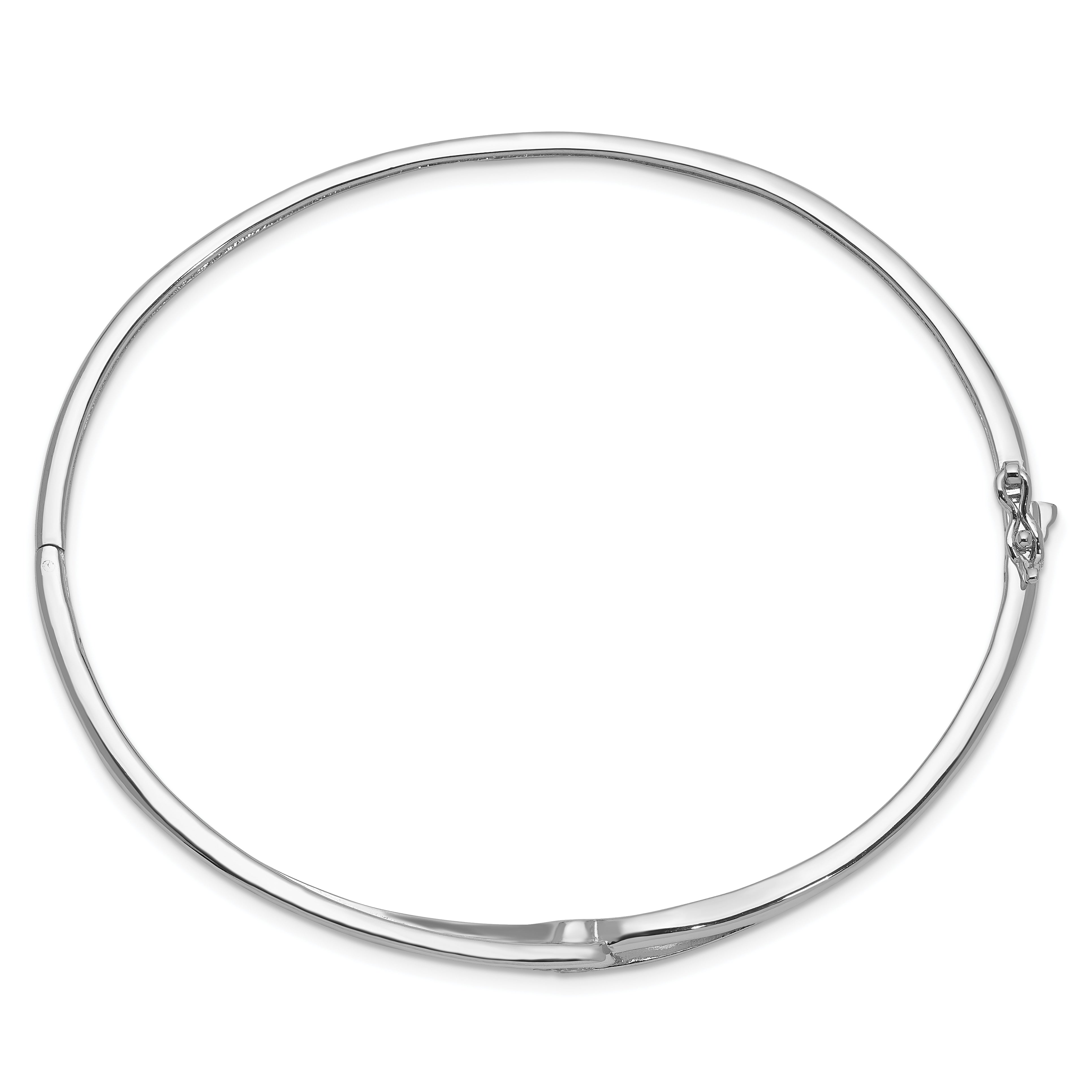 Sterling Silver Rhodium-plated CZ Hinged Bangle Secondary image
