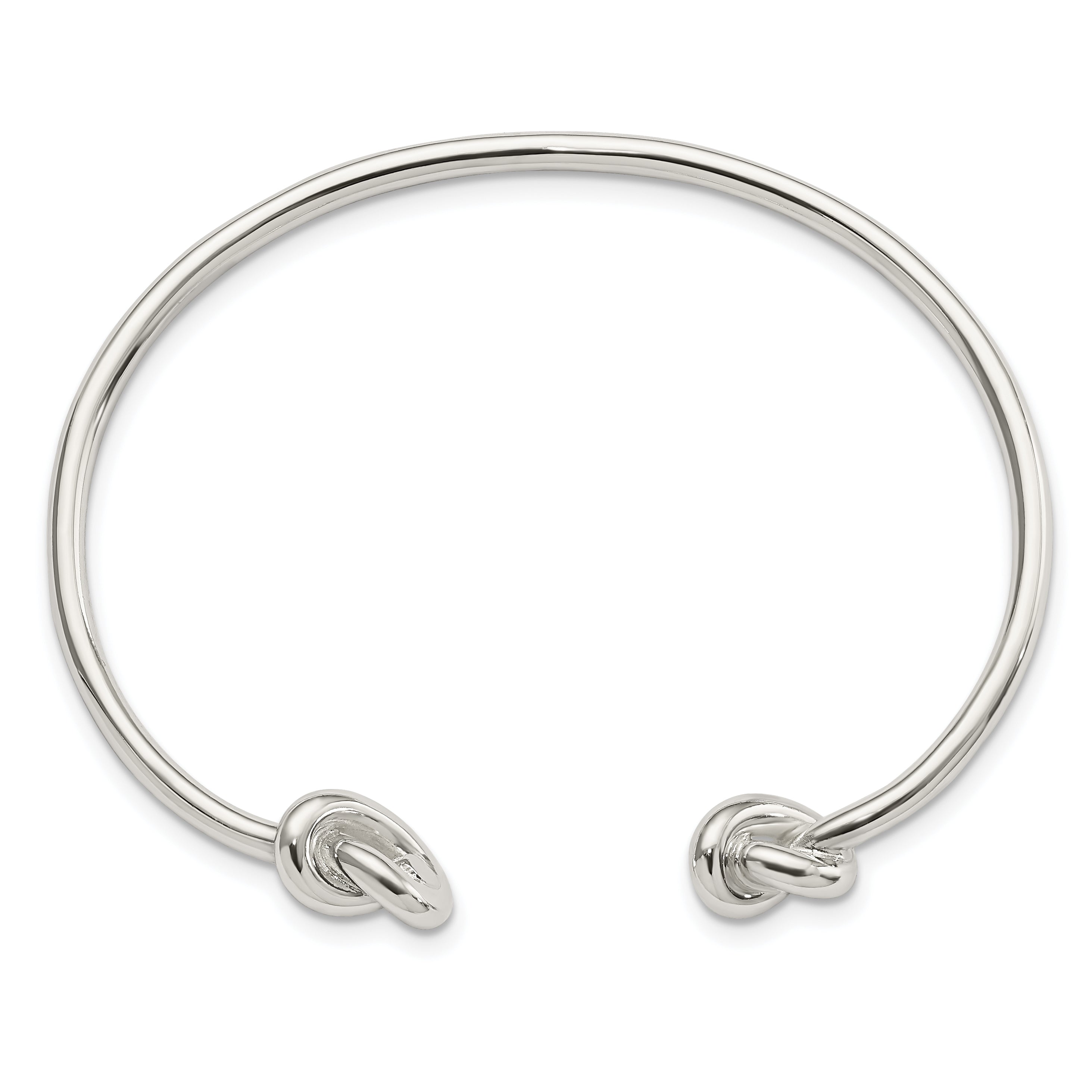 Sophia Jewelers Sterling Silver Polished Women's Cuff Bangle with Knotted Ends Secondary image
