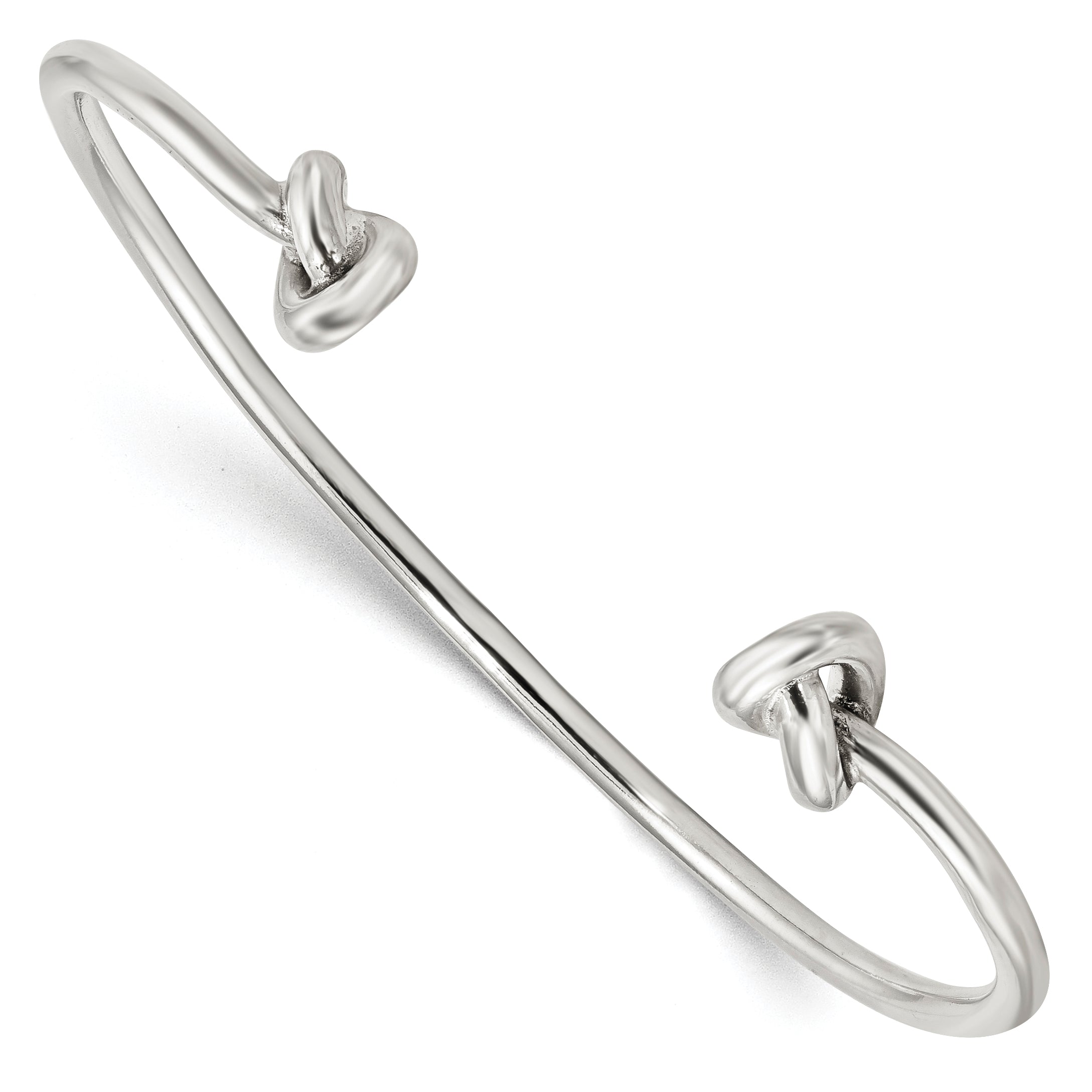 Sterling Silver Polished Knotted Ends Cuff Bangle Main image