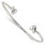 Sterling Silver Polished Knotted Ends Cuff Bangle