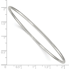 Sterling Silver Rhodium-plated 2mm Slip-on Bangle Bracelet