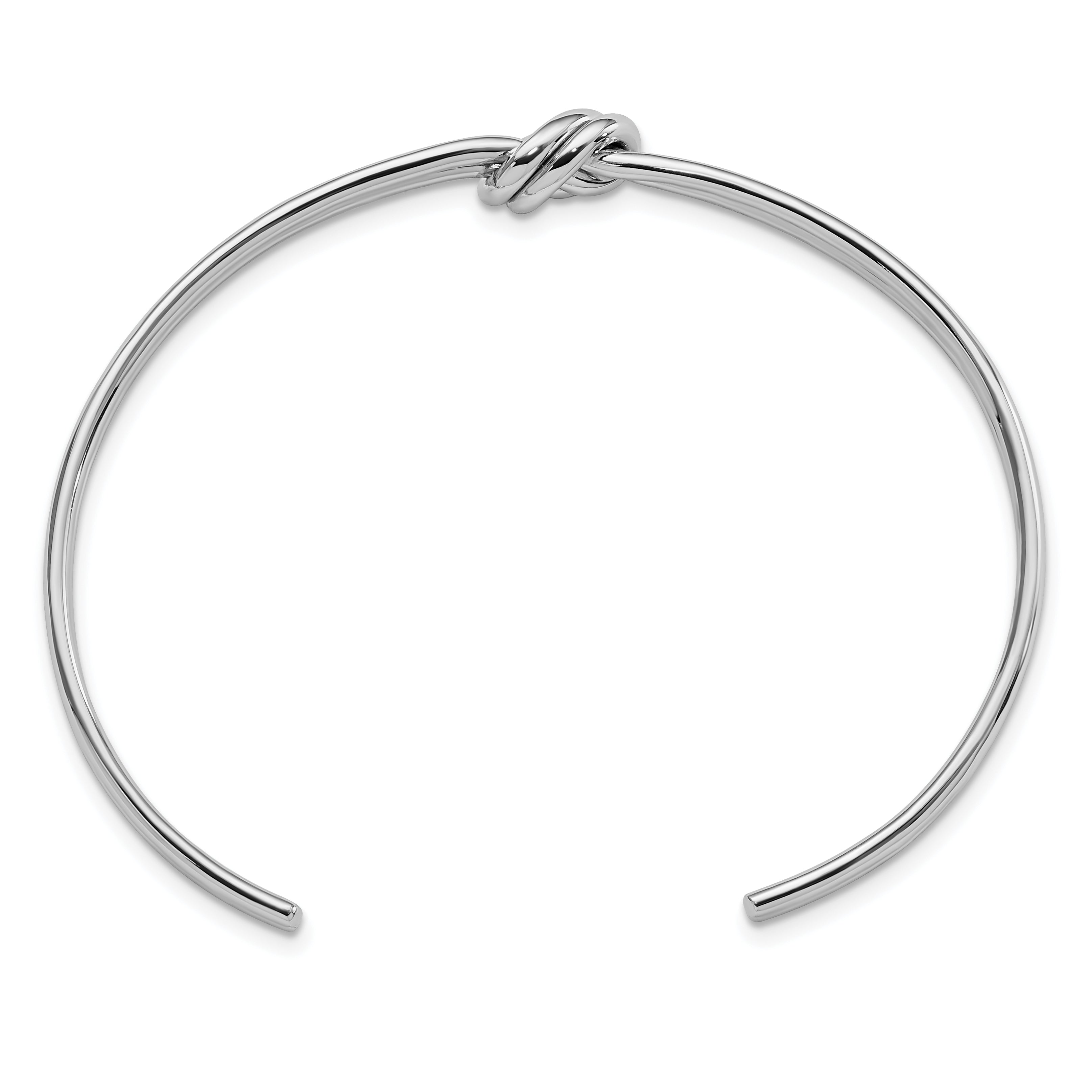 Sterling Silver 925 Polished Knot Cuff Bangle for Women